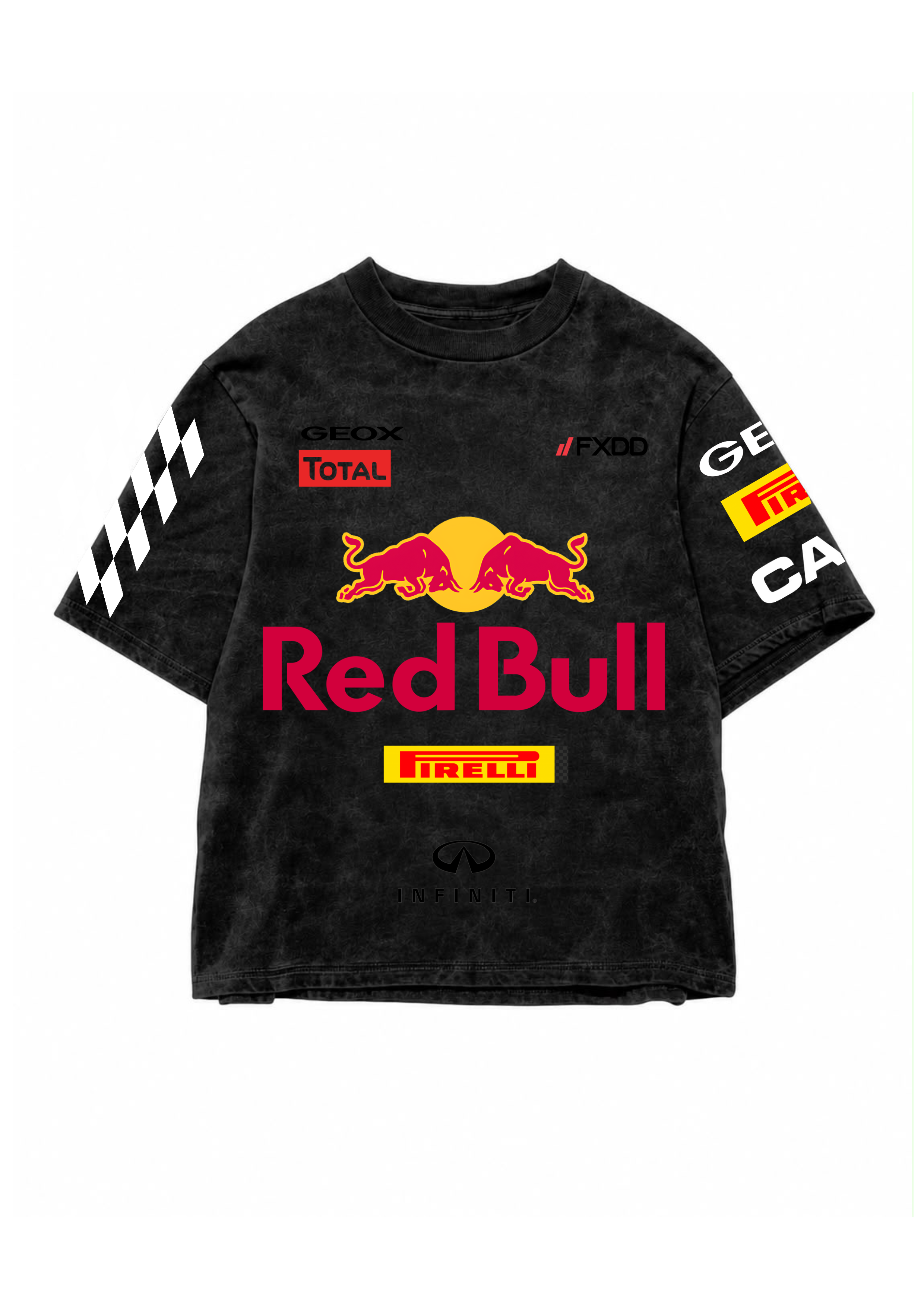 Red Bull Infiniti Designed Oversized Acid Wash T-shirt