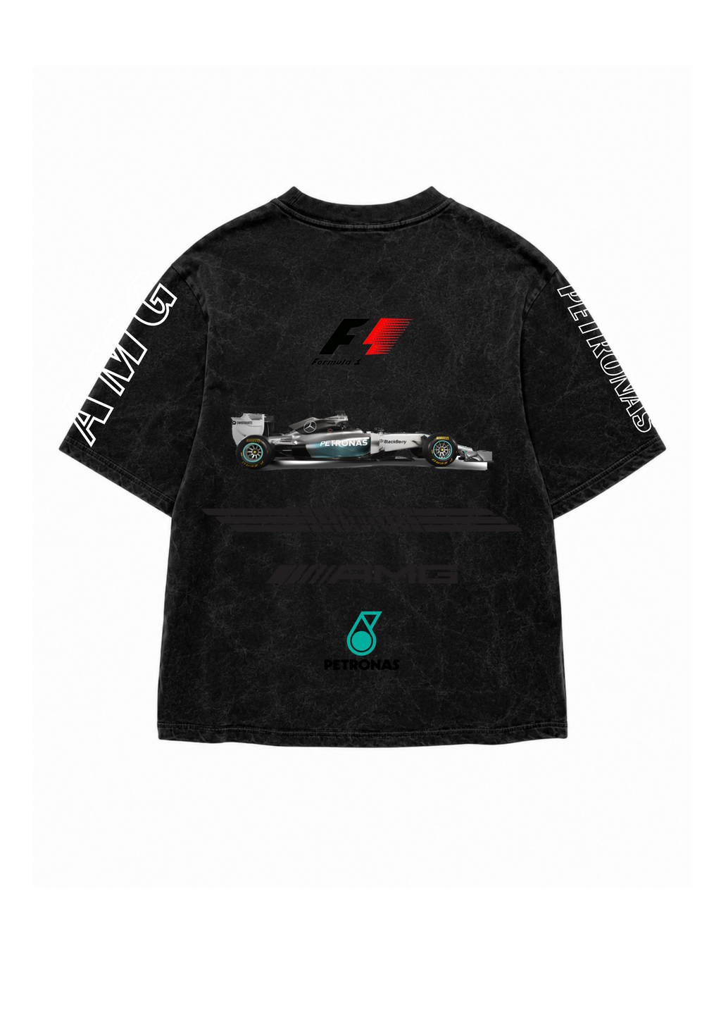 Mercedes Designed Oversized Acid Wash T-shirt