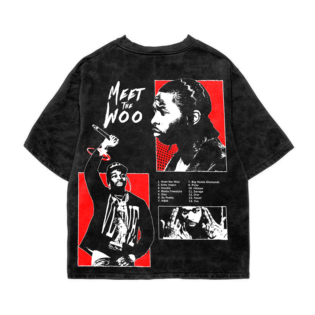 Pop Smoke Acid Wash Oversized Tee